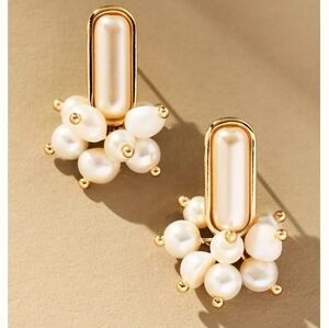 Anthropologie Pearl Cluster Drop Earrings